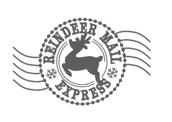 Download Reindeer mail express Christmas sack stamp machine embroidery