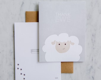 Thank Ewe - Letterpress Thank you cards - Sheep