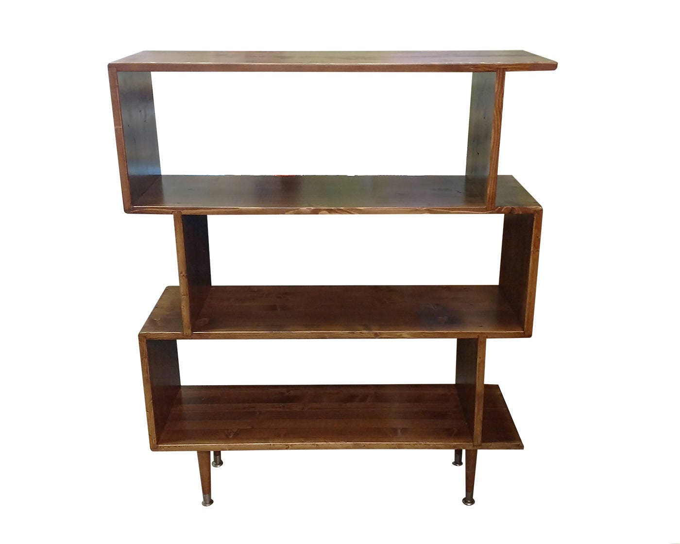 Design Zig Zag Bookshelf mid century inspired zigzag bookshelf made to order 120 days