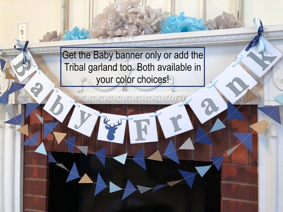 Oh Deer Baby Shower decor - Little Buck Baby Shower- Buck Garland - Woodland Baby Shower decoration- your color choice Il_570xn