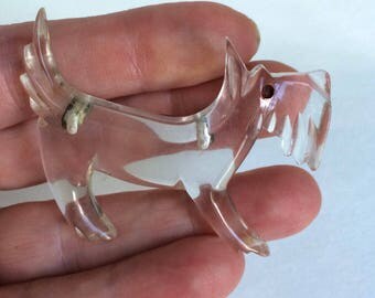 Lucite Dog Brooch Scottie