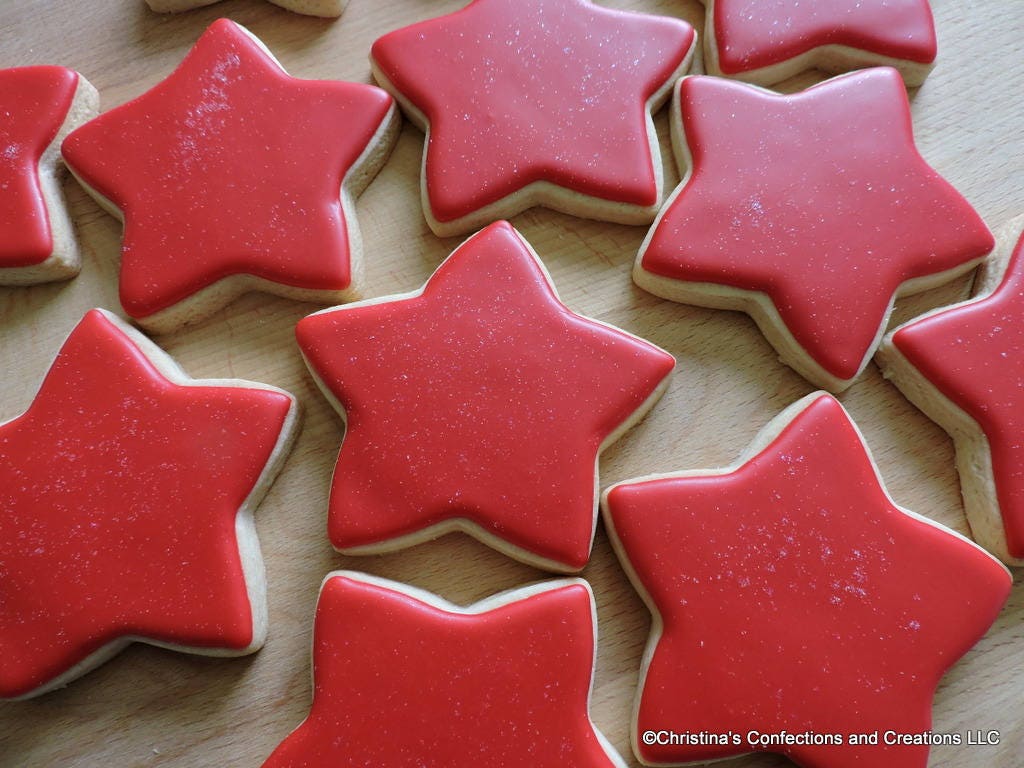 Star decorated sugar cookies 3.5 inch star sugar cookies