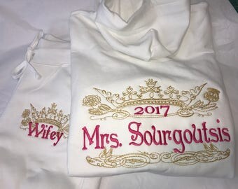 Bride Track suit Hoodie and pants - Bridal Party Tracksuit 2pcs. Personalized the way you want!
