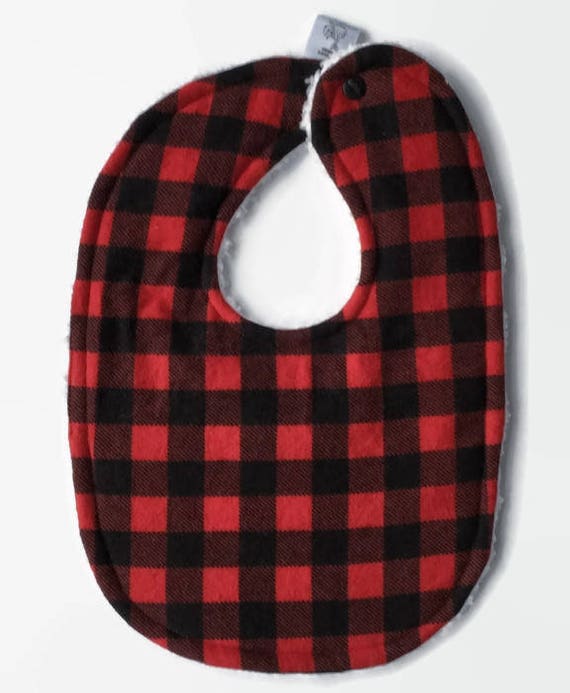 Buffalo Plaid Bib - Boy Bib - Lumberjack Baby - Lumberjack Birthday - Red Checkered Bib - Baby Photo Prop - Rustic Baby- 1st Birthday Bibs Il_570xn