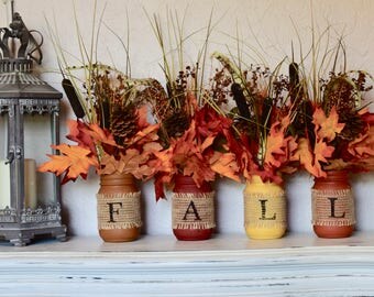 Fall mason jars Etsy