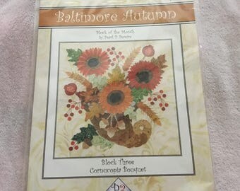 BALTIMORE AUTUMN -Cornucopia Bouquet- Laser Cut - Quilt Kit Only