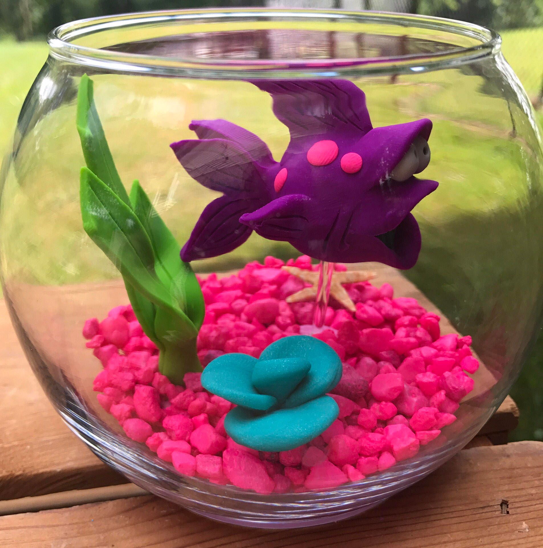 Fish Bowl Aquarium Small Fish Bowl Pet Fish Clay Fish