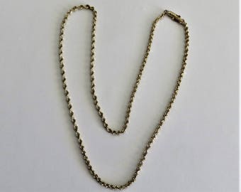 14K Solid Yellow Gold Rope Chain with Safety Clasp. 7.4 Grams