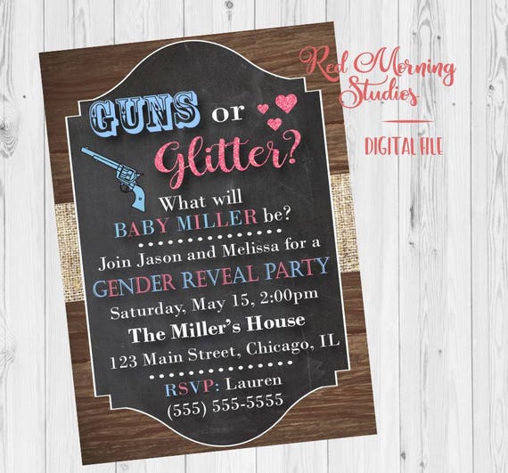 Guns Or Glitter Invitations 7