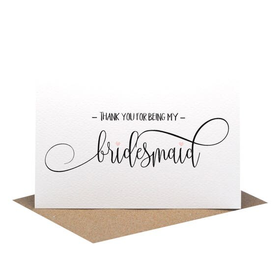 thank you for being my bridesmaid card wedding card script