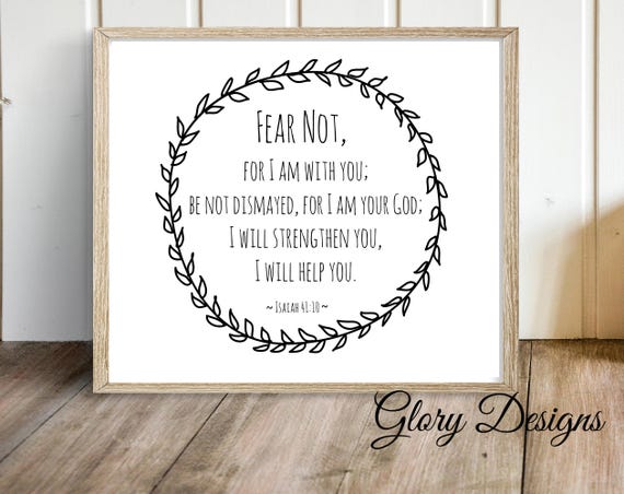 Download PRINTABLE Bible Verse Scripture Printable Fear Not Bible