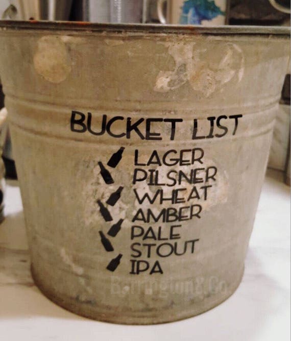 Beer Bucket List Vinyl Decal