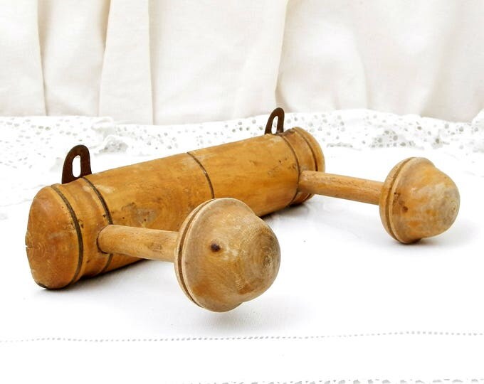 Antique French Traditional Wooden Faux Bamboo Hat Rack, Coat Rack / Hock, French Country Cottage Decor, Retro Rustic Home Entrance Interior