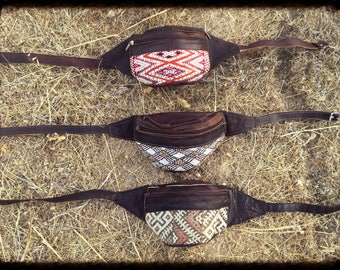 Unisex Utility Belt, Leather Hip Bag, Waist Bag, Hip Purse, Festival Belt, Burning Man Belt, Tribal Nomad Hippie Gypsy Belt Bag, Fanny Pack