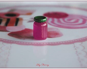 Small jam jar miniature ROSE 15mm x 1 resin