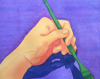 Hand Painting Itself Watercolor Painting One of A Kind