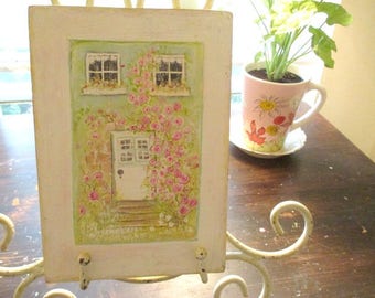 painted cottage doorway on wood