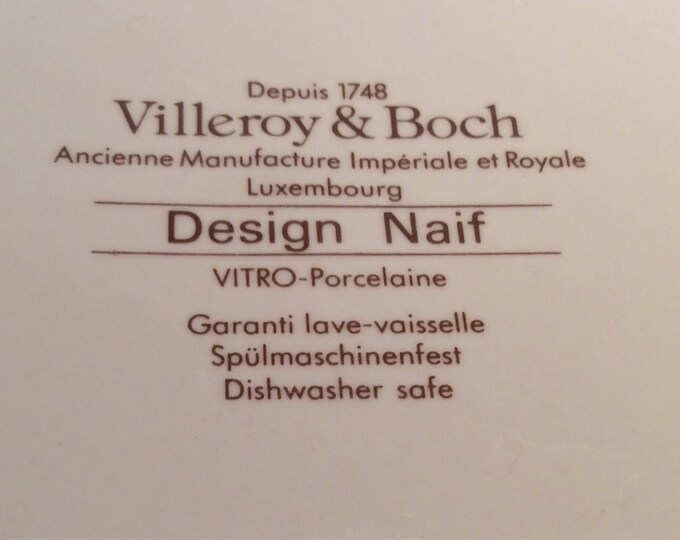 Villeroy Boch Design Naif Salad Plate, Noah Animal Ark, Vitro Porcelain, Luxembourg, Design by Gerard Laplau