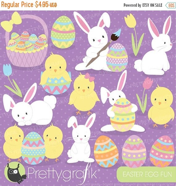 80% OFF SALE easter bunny clipart commercial use, vector graphics, digital clip art, digital images - CL506 Il_570xn