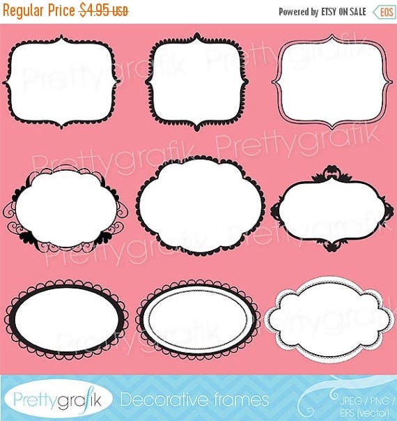 80% OFF SALE label frames clipart commercial use, vector graphics, digital clip art, digital images - CL538 Il_570xn