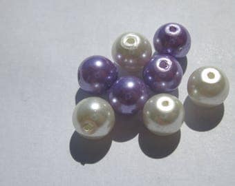 glass Pearl 8 mm - PV19 1 - 8 round beads