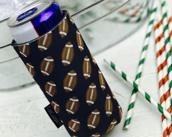 Tailgate Party Favor - Tailgating Can Cooler - Football Coach Gift - Football Mom - Football Dad - Drink Holder -Slim Can Beverage Insulator