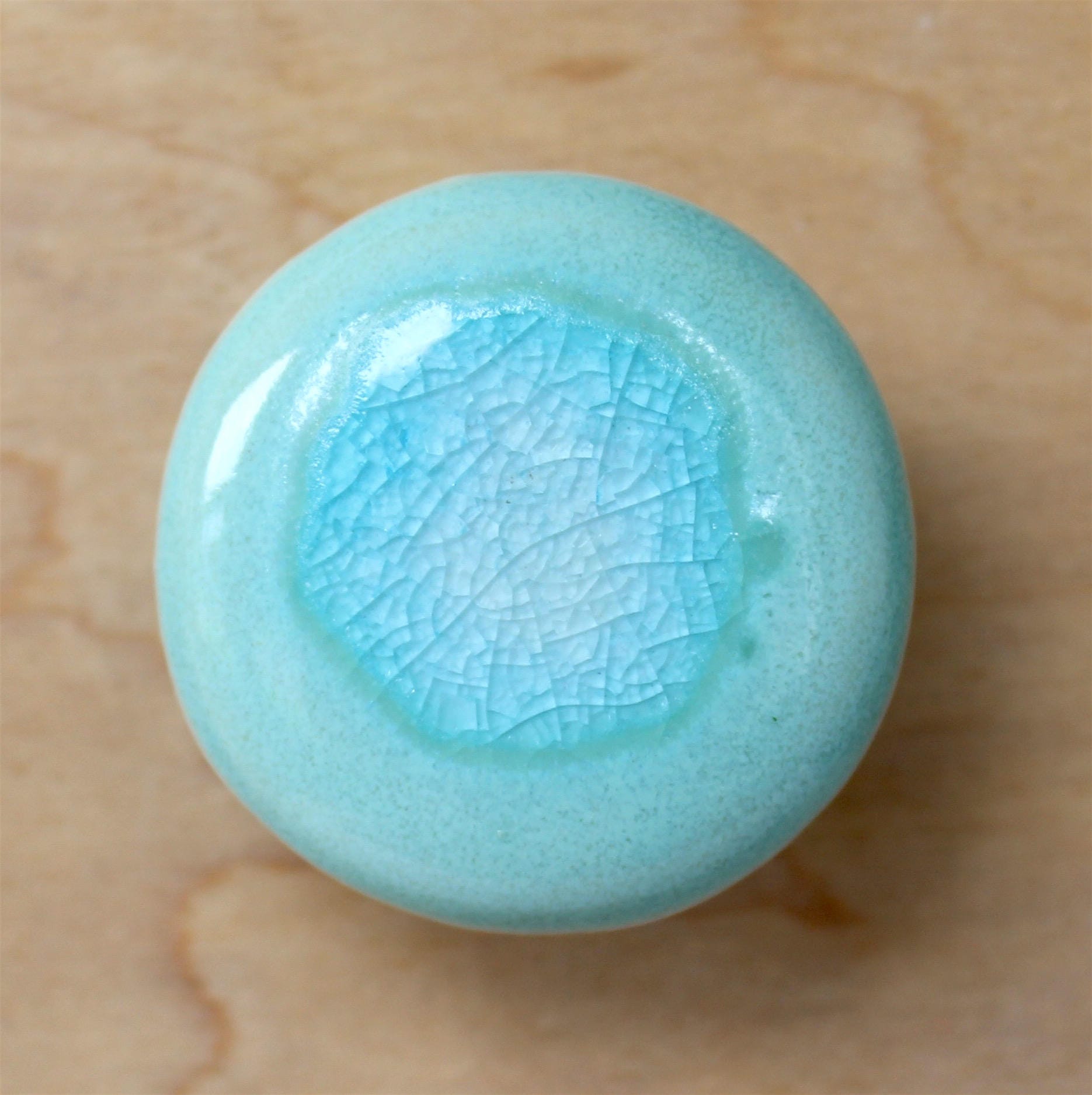 Made to Order knobs 1.4in sea foam Aqua Glass