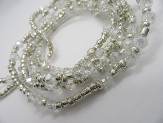 Crystal Bead Garland Fine Crystals and Silver Glass Beads 50