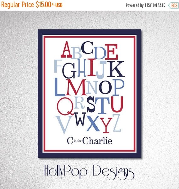 Alphabet wall art Boys room decor Kids room wall art