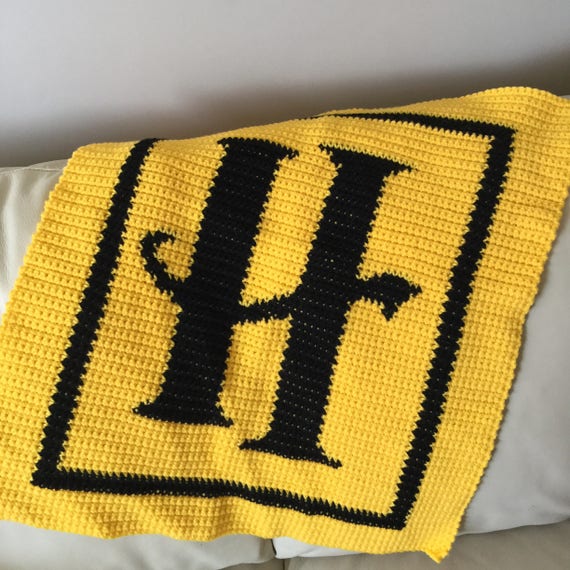 2 SIZES PDF PATTERN Harry Potter Hufflepuff Baby Blanket Crochet