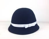 Talla XL (60-61cms) - Sombrero de Fieltro Negro con detalle de cinta grosgrain y lazo granate, black friday