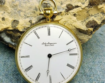 Jules Jurgensen Thin Pocket Watch 17J Original Box 42mm x 8mm Swiss Made