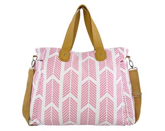 Rose Pink Arrows Weekender Diaper Tote Bag