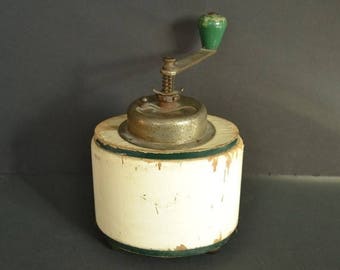 On Sale Antique Garantie Coffee Grinder - Table Top Wood Grinder