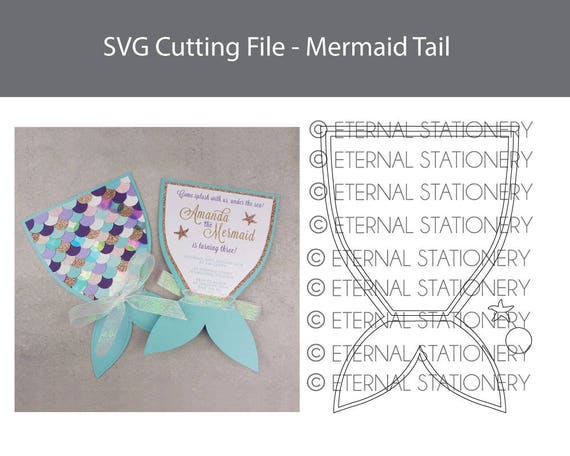 Mermaid Tail Invitation SVG File under the sea mermaid