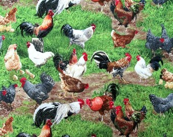 Realistic Chickens Farm Animals Elizabeth's Studio #6051 By the Yard