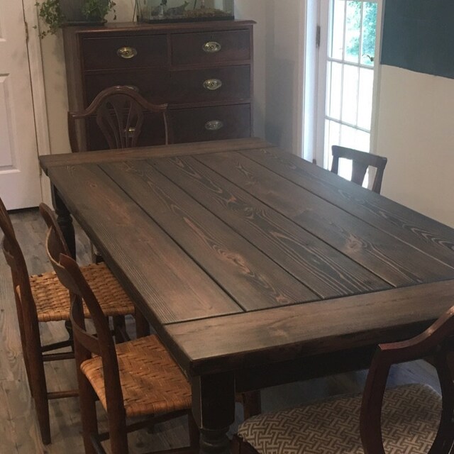 Frederick Dining Table Chevron Trestle Farmhouse Reclaimed