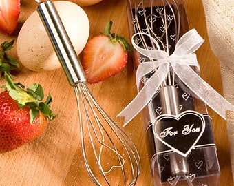 Heart Design Wire Whisk Favors - Kitchen Favors - Bridal Shower Favors - Wedding Favors - Stainless Steel Heart Whisk Favor (4206)