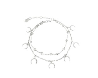 Bracelet anklet with horns summer claw sterling silver charms