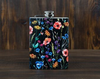 Cute flask | flask for women | best girlfriend gift | floral | gift for girlfriend ideas | girlfriend birthday gift | romantic | 7 oz