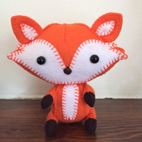 Items similar to Wool felt fox / stuffed fox /plush fox toy / orange ...