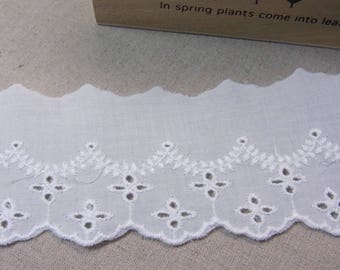 Embroidery Cotton Eyelet Lace Trim White 14 yards #mj