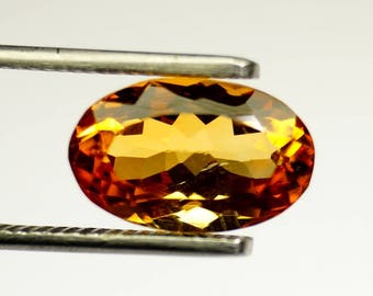 Citrine Gemstone Oval Faceted Gemstone 13x8.2x7 mm