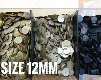 CLEARANCE** 12mm brass sequin, thin metal disc, 200 pcs