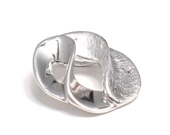 geschwungener partially frosted 925 Silver Pendant