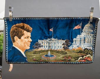 Vintage JFK White House Tapestry Rug Wall Art Hanging