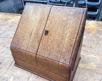 Edwardian Antique Solid Oak Desk Top Organiser