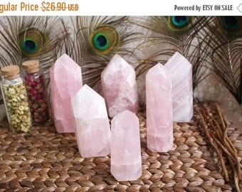 15% off Christmas in July Medium Rose Quartz Point - Feng Shui - Spiritual Gift - Interior Design - Hippie Decor (RK97TS-02)
