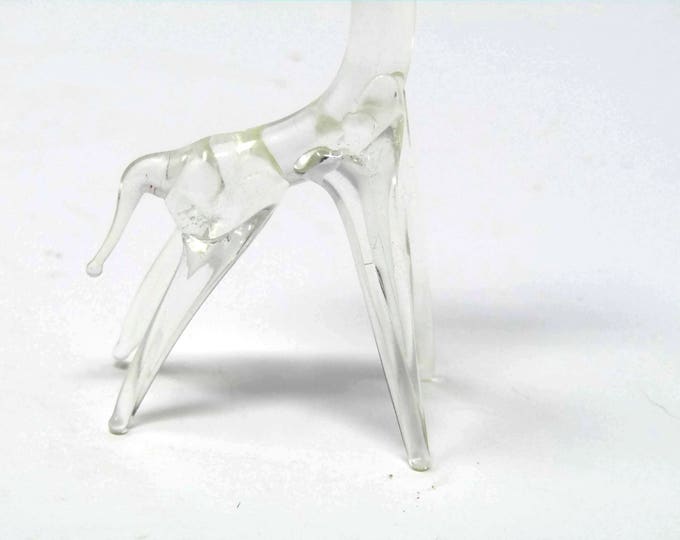 Vintage Art Glass Giraffe Figurine - Hand Blown Glass Giraffe - Art Glass Giraffe Figurine - Animal Sculpture Miniature Dollhouse Mom Teen