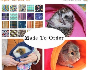 Guinea pig snuggle sack - custom prints - guinea pig - chinchilla - ferret - hedgehog - cozy fleece bag - MADE TO ORDER